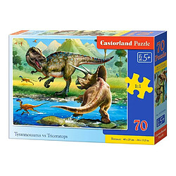 Castorland Puzzle 70 pièces : Tyrannosaure contre Tricératops