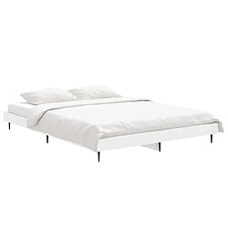 Avis Maison Chic Lit adulte - Lit simple Cadre de lit,Structure du lit Contemporain blanc 135x190 cm bois d'ingénierie -MN15396