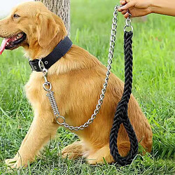 Avis Universal Ceinture de chien en nylon super forte de 130 cm Collier de chien réglable double rangée en toile verte pour chien moyen et grand avec amortisseur à ressort | Ceinture (noir)