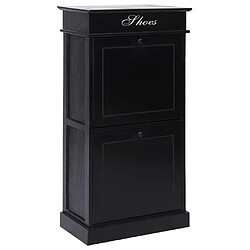 vidaXL Armoire à chaussures Noir 50 x 28 x 98 cm Bois de Paulownia