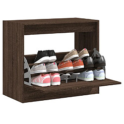 Maison Chic Armoire à chaussures | Meuble de rangement à chaussures Meuble d'Entrée chêne marron 80x42x69 cm bois ingénierie -MN66692