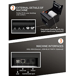 Yonis Mini Imprimante Thermique USB LAN 80mm pas cher