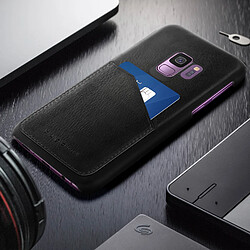 Coque Galaxy S9 Coque rigide Revêtement cuir Porte-carte Bugatti Londra - Noir