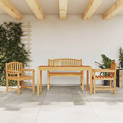 Maison Chic Ensemble de salle à manger de jardin 4 pcs,Table et chaises d'extérieur Bois de teck massif -GKD309720