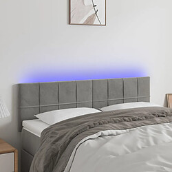 Maison Chic Tête de lit scandinave à LED,meuble de chambre Gris clair 144x5x78/88 cm Velours -MN79803