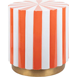 LEITMOTIV Tabouret en métal Candy Swirl orange.