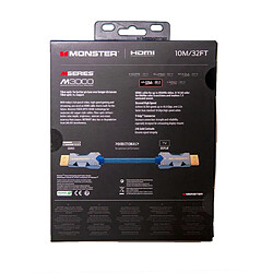 Monster Câble HDMI M3000 UHD 8K HDR Dolby Vision 48Gbit/s 10m Bleu / Marron pas cher