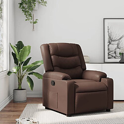 Maison Chic Fauteuil Relax pour salon, Fauteuil inclinable Marron Similicuir -GKD72884