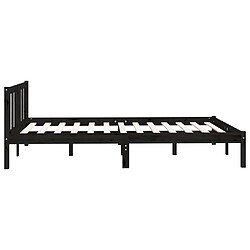 Acheter vidaXL Cadre de lit sans matelas noir bois massif 140x190 cm