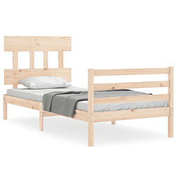 vidaXL Cadre de lit sans matelas 90x200 cm bois massif