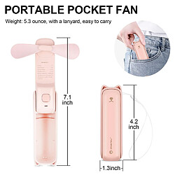 Ventilateur Portatif Rechargeable USB (Rose) pas cher