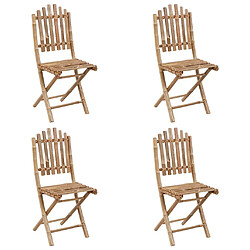 Acheter Maison Chic Mobilier à dîner 5 pcs pliable de jardin avec coussins - Ensemble table et chaises d'extérieur - Salon/Mobilier de jardin classique Bambou -MN26857