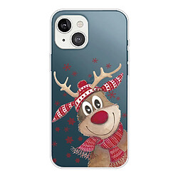 Coque en TPU antichoc, motif de Noël, antichute pour votre iPhone 14 Plus - Cerf souriant