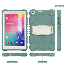 Coque en TPU + silicone, antichoc avec béquille vert émeraude/blanche pour votre Samsung Galaxy Tab A 8.0 Wi-Fi (2019) SM-T290/T295