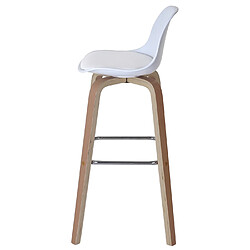 Acheter Mendler 2x tabouret de bar Palmdale, chaise de comptoir avec dossier ~ tissu, blanc