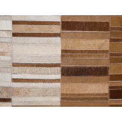 Beliani Tapis en cuir beige 160 x 230 cm YAGDA pas cher