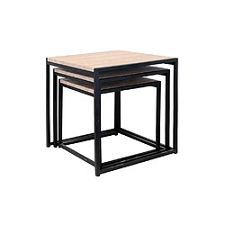 Avis The Home Deco Factory Tables carrées gigognes métal et bois (Lot de 3) noir.