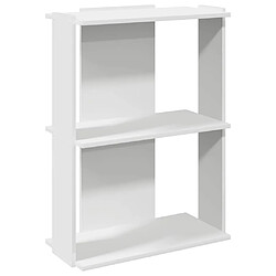 vidaXL Bibliothèque à 3 niveaux blanc 60x30x80 cm bois d'ingénierie