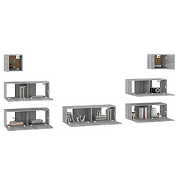 Acheter Maison Chic Ensemble de meubles TV 7 pcs pour salon - Sonoma gris Bois d'ingénierie -MN76443