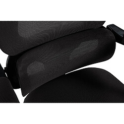 Decoshop26 Fauteuil de bureau ergonomique avec appui-tête réglable soutien lombaire et repose-pieds extensible en maille noir BUR10706 pas cher