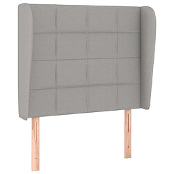 Maison Chic Tête de lit scandinave avec oreilles,meuble de chambre Gris clair 83x23x118/128 cm Tissu -MN59351