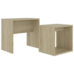 Maison Chic Ensemble de tables basses,Table Console pour salon Chêne sonoma 48x30x45 cm Aggloméré -MN44203