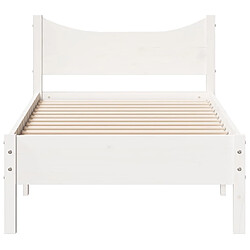 Acheter Vidaxl Cadre de lit Blanc 90x190 cm Bois de pin massif