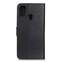 Etui en PU peau de litchi noir pour votre Samsung Galaxy A21s