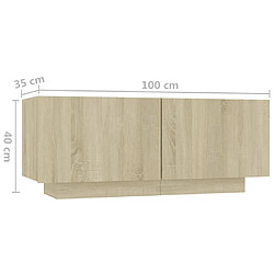 vidaXL Table de chevet chêne sonoma 100x35x40 cm bois d'ingénierie pas cher