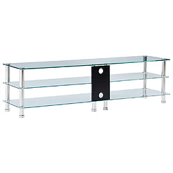 Avis vidaXL Meuble TV transparent 150x40x40 cm verre trempé