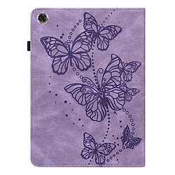 Etui en PU motif papillons antichute avec support violet pour votre Lenovo Tab M8/M8 (2nd Gen) TB-8505/TB-8705/TB-8506