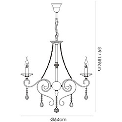 Avis Luminaire Center Suspension Libra 6 Ampoules laiton antique/cristal