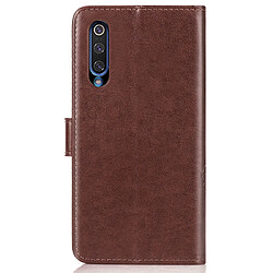 Avis Wewoo Housse Coque Étui en cuir Motif fleurs pressées Lucky Clover pour Xiaomi Mi 9avec porte-cartes et porte-cartesporte-monnaie et dragonne Marron