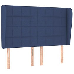 Maison Chic Tête de lit scandinave avec oreilles,meuble de chambre Bleu 147x23x118/128 cm Tissu -MN54427