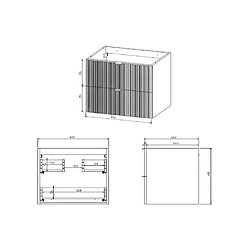 Vente-Unique Meuble sous vasque suspendu strié - Blanc mat - 60 cm - ZEVINI pas cher