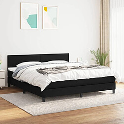 Maison Chic Lit Adulte - Lit simple Lit à sommier tapissier avec matelas moelleux - Meuble de Chambre - Noir 180x200 cm Tissu -MN96570