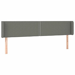 Maison Chic Tête de lit moderne avec oreilles pour chambre - Décoration de lit Gris foncé 163x16x78/88 cm Tissu -MN77496