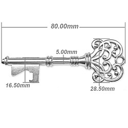 Acheter Porte clé Métal Décapsuleur Ouvre Bouteille Outil de Bal 80 * 28mm Argenté