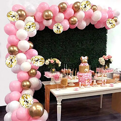 Euro Mega Guirlande Ballons Blanc Rose Transparents Or Arche Ballons Rose Or Blanc pour Décoration Fête Nouvel An, Mariage, Anniversaire