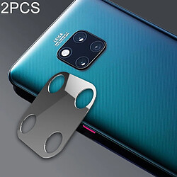 Wewoo 2 PCS 10D couverture complète téléphone mobile arrière en métal caméra protection anneau pour Huawei compagnon 20 Pro Argent