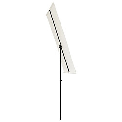 Acheter vidaXL Parasol de jardin avec mât en aluminium 180x110 cm blanc sable