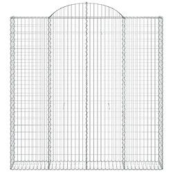 Avis vidaXL Paniers à gabions arqués 8 pcs 200x30x200/220 cm fer galvanisé