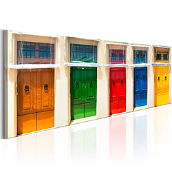 Artgeist Tableau - Colourful Doors 120x40 cm