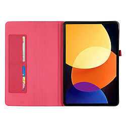 Etui en PU avec support et porte-cartes pour votre Xiaomi Pad 5 Pro 12.4 (2022) - rouge