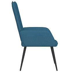 Avis vidaXL Chaise de relaxation Bleu Velours