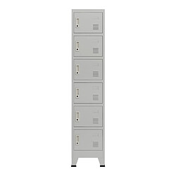 Avis Helloshop26 Casier de bureau armoire meuble de rangement pour bureau atelier chambre acier métallique avec 6 portes acier laqué 180 x 38 x 45 cm gris 03_0006350