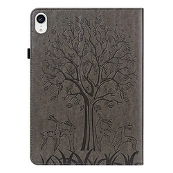 Etui en PU motif cerf et arbre, skin touch avec support et porte-cartes gris pour votre Apple iPad mini 6 (2021)