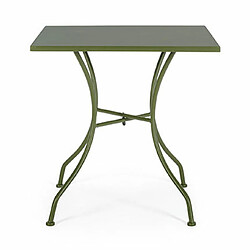 Mes Table de jardin 70x71 cm en métal vert foncé - BELIKA