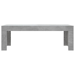 Avis vidaXL Table basse gris béton 102x50x36 cm bois d'ingénierie