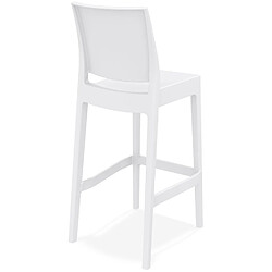 Alterego Tabouret de bar 'CLARA' blanc intérieur / extérieur empilable pas cher